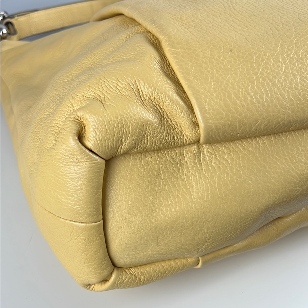 Coach Madison Isabelle Yellow Pebbled Leather Shoulder Crossbody Bag 21224 - Picture 6 of 16